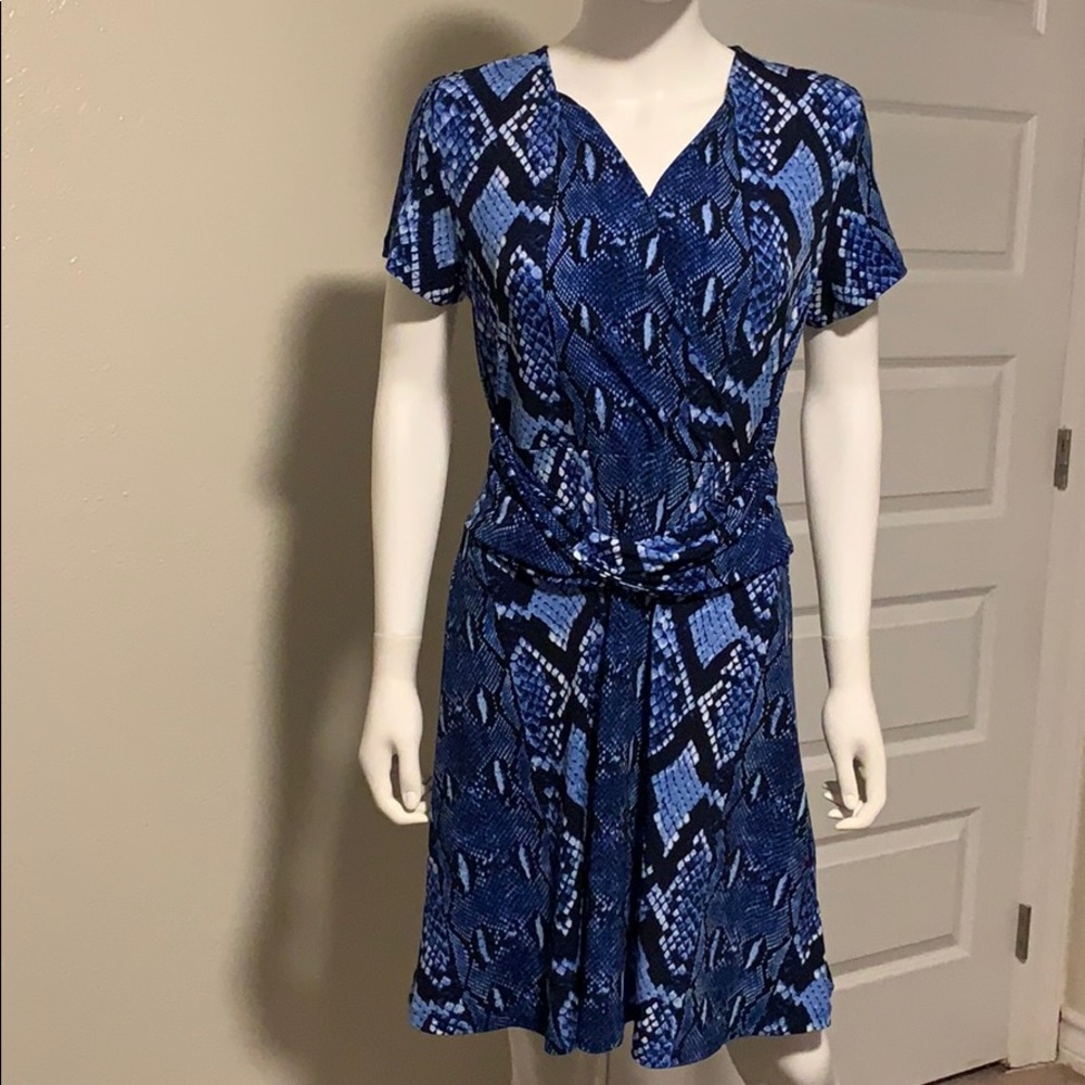 Black & Blue Casual Summer Print Dress